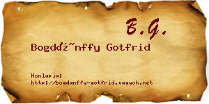 Bogdánffy Gotfrid névjegykártya